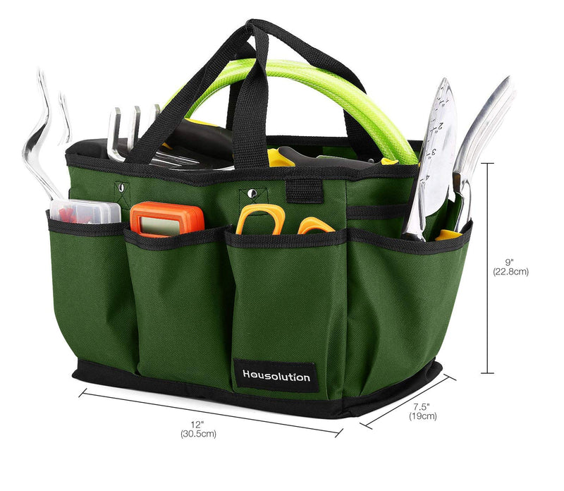  [AUSTRALIA] - Housolution Garden Tool Bag, Deluxe Garden Tool Storage Bag and Garden Tool Bag with Small Pockets, Wear-Resistant and Reusable, 12 Inches, Dark Green 12 Inches/30.5cm Dark Green