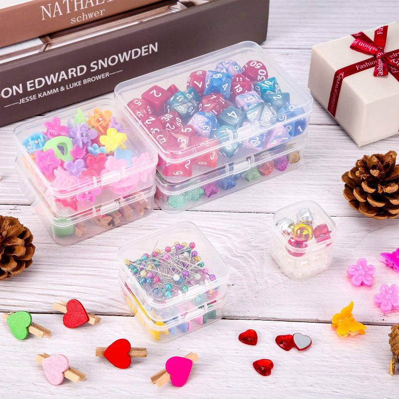  [AUSTRALIA] - 24 Packs Small Clear Plastic Beads Storage Containers Box with Hinged Lid for Storage of Small Items, Crafts, Jewelry, Hardware (1.37 x 1.37 x 0.7 Inches) 1.37 x 1.37 x 0.7 Inches