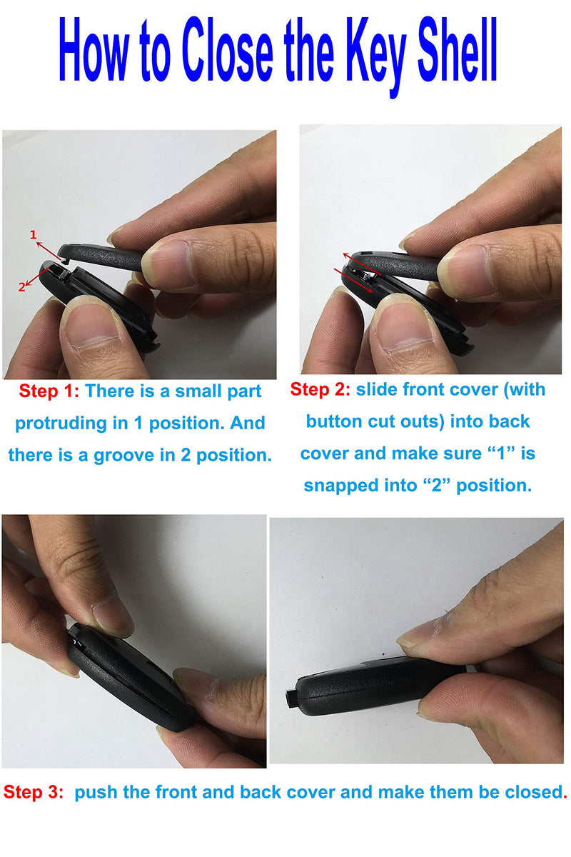  [AUSTRALIA] - 2 Pcs Replacement Key Fob Shell Case Fit for Honda 2010-2011 Accord Crosstour /2006-2011 Civic/ 2007-2013 CR-V / 2011-2015 CR-Z / 2009-2013 Fit / 2011-2014 Odyssey 3 Buttons Car Key Fob Cover Casing 3 Buttons Key Shell