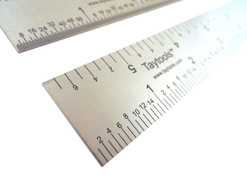  [AUSTRALIA] - Taytools 6 Inch Rigid Machinist Rule Ruler Hardened Spring Steel 4R Graduations in 1/8, 1/16, 1/32 and 1/64 Inches MRSAE