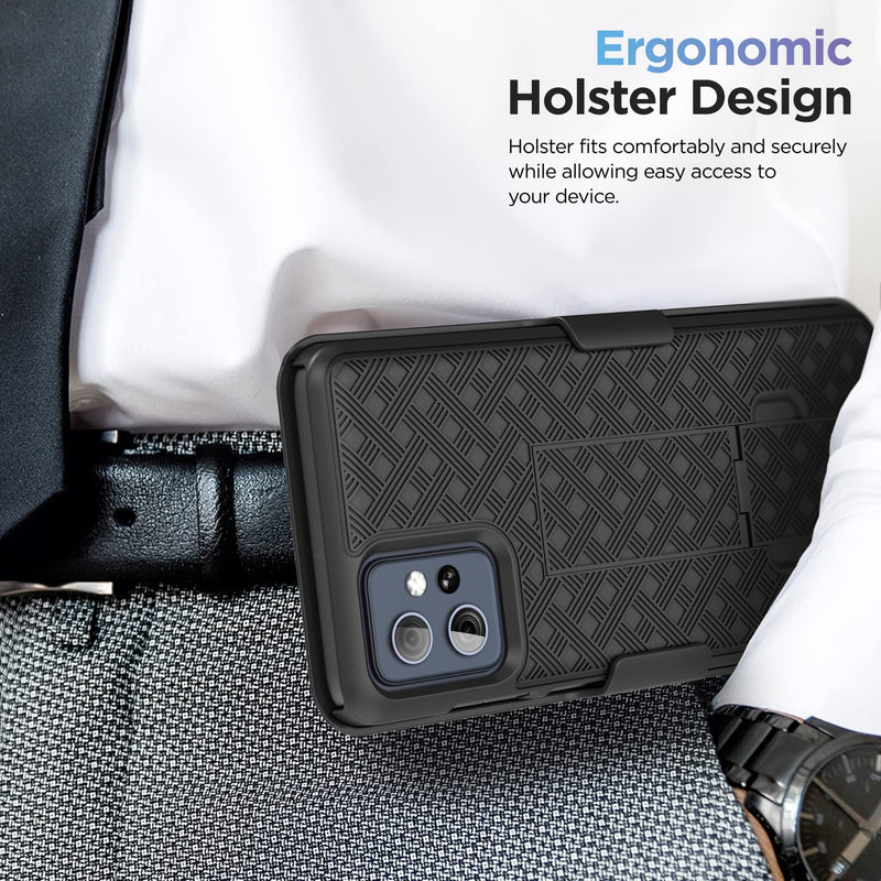  [AUSTRALIA] - Encased Belt Case for 2023 Moto G Power 5G Phone Case with Holster Clip and Kickstand (2023 Motorola G PWR 5G)