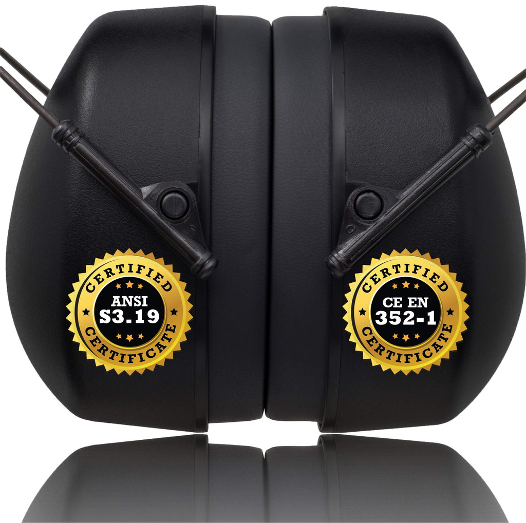  [AUSTRALIA] - Comfortable Ear Protection that Works - Safety Earmuffs for Hearing - 31.5 SNR 1 Pack, Black