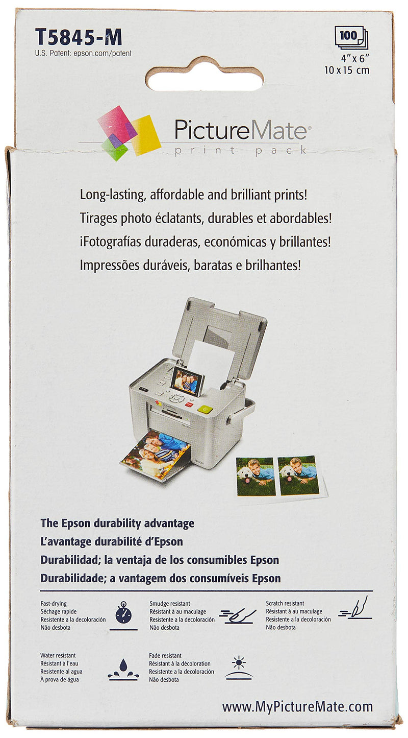 Epson T5845-M PictureMate Print Pack Includes Inkjet Cartridge, 100 Sheets Matte Photo Paper,1 cartridge containing;black,cyan,magenta,yellow - - LeoForward Australia