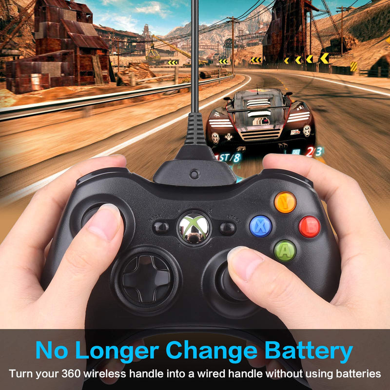  [AUSTRALIA] - Wireless Controller USB Charging Cable Charger Compatible with Microsoft Xbox360 / Xbox 360 Slim Wireless Game Controllers Charge and Play Kit, Black