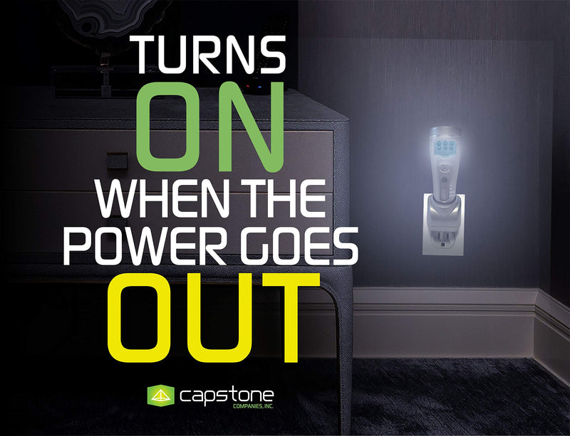  [AUSTRALIA] - Capstone Lighting 4-in-1 Eco-I-Lite - Use as Emergency Flashlights, Night Light, Power Failure Light & Work Light - Rechargeable Flashlight Great for Hurricane Supplies, Black Outs, Power Failure 1