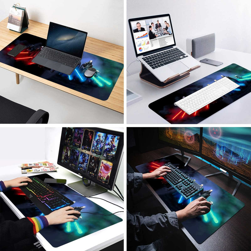 Extra Large Gaming Mouse Pad Jedi Lightsaber Custom Mousepad with Non-Slip Rubber Base,Stitched Edges Mouse Mat,Washable Desk Pad,Portable Computer Keyboard & Mice Combo Pads 35.4x15.7 Inch 90x40 XXL Lightsaber - LeoForward Australia