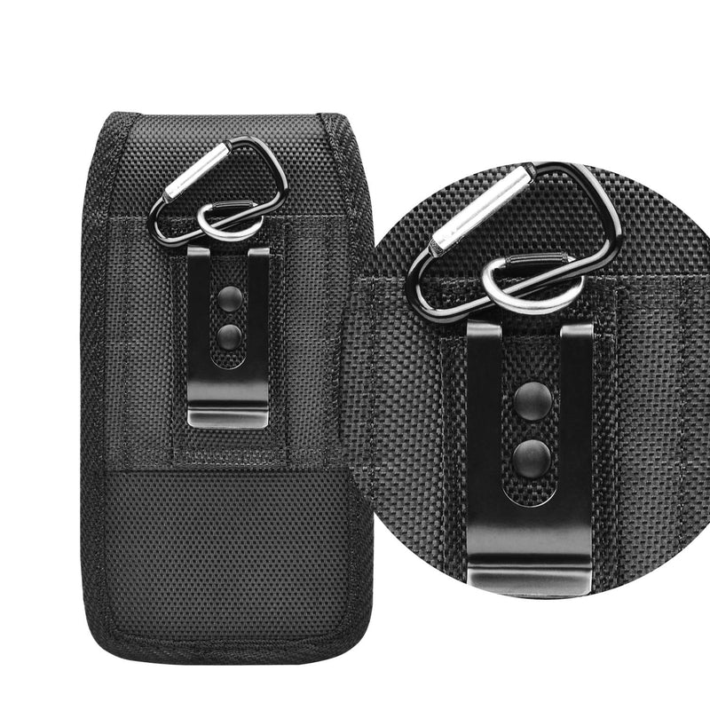  [AUSTRALIA] - Takfox Phone Holster for Samsung Galaxy S21 Ultra S21 Plus S20 S10+S9 S8 Note 20,A01 A11 A21 A51 A71 A10e A02S A12 A32,K51 Stylo 6 Nylon Cell Phone Belt Clip Holster Carrying Pouch w Card Holder,Black