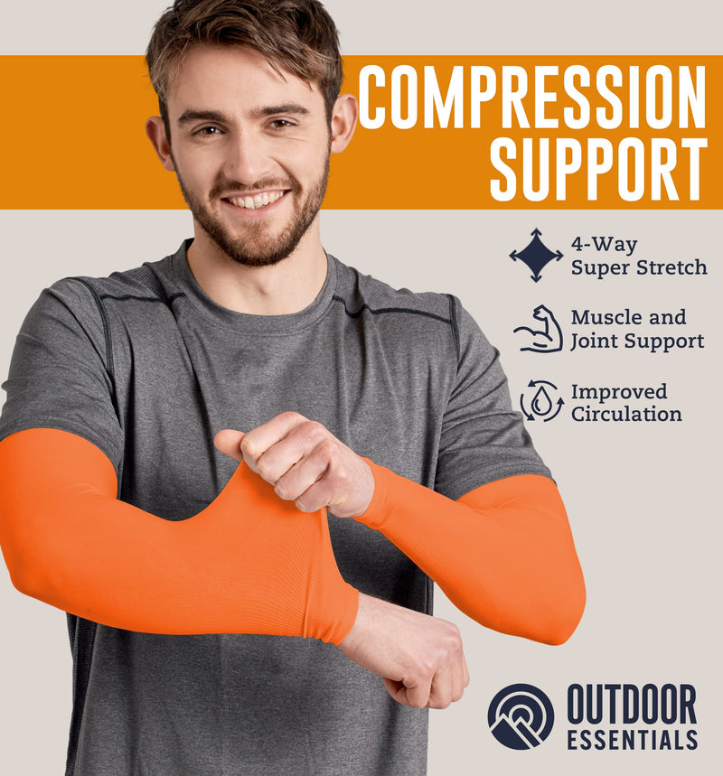  [AUSTRALIA] - UV Sun Protection Compression Arm Sleeves - Tattoo Cover Up - Cooling Athletic Sports Sleeve for Football, Golf & Volleyball 4 Pairs: 1 Pair Black, 1 Pair Orange, 1 Pair Royal Blue, 1 Pair White