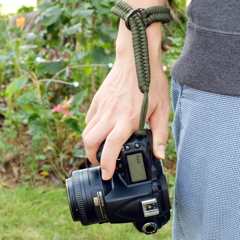  [AUSTRALIA] - VKO Paracord Camera Wrist Strap, Camera Hand Strap Compatible with Nikon Canon Sony DSLR SLR Mirrorless Cameras Green