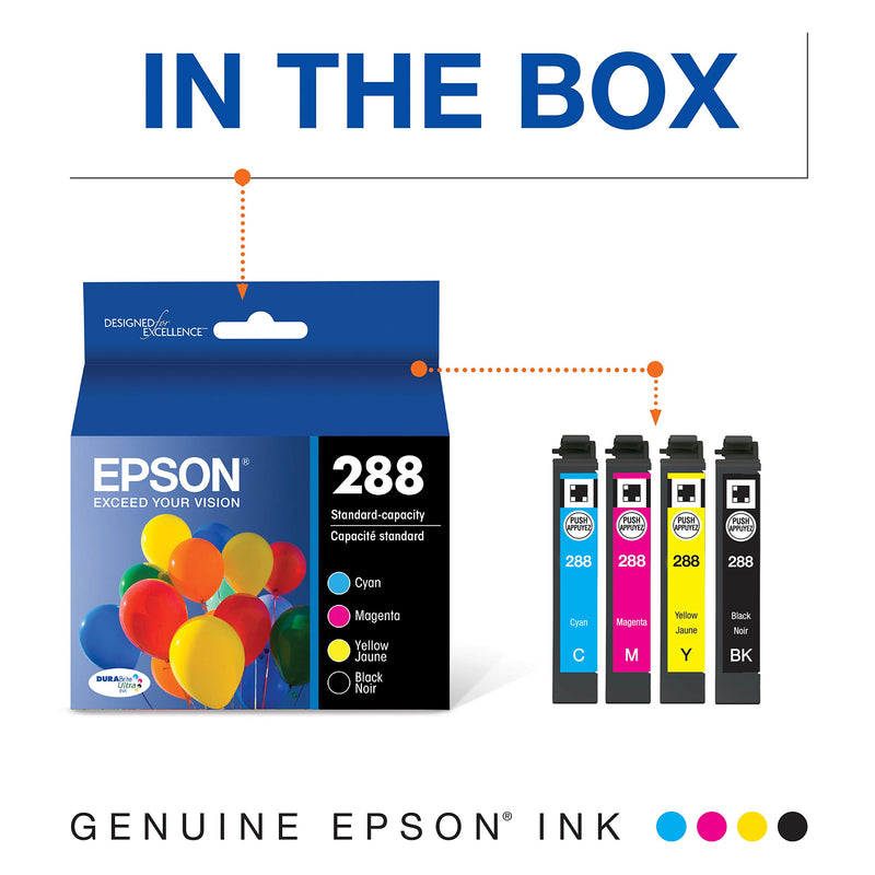  [AUSTRALIA] - EPSON T288 DURABrite Ultra -Ink Standard Capacity Black & Color -Cartridge Combo Pack (T288120-BCS) for select Epson Expression Printers, Black and Color Combo Pack