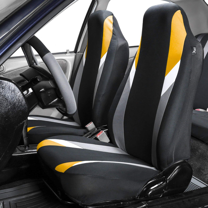  [AUSTRALIA] - FH Group FB133102 Premium Modernistic Seat Covers Yellow/Black- Fit Most Car, Truck, SUV, or Van