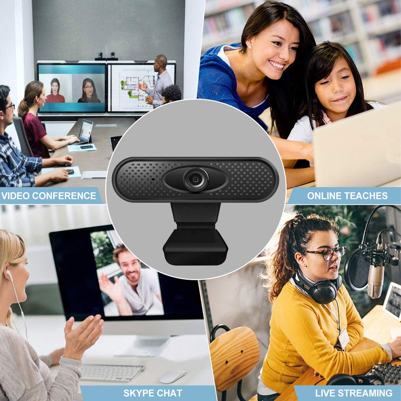  [AUSTRALIA] - 1080P Full HD Webcam with Mic,Laptop Desktop Computer Camera for Online Video Education, Portable Camera, USB PC Webcam for Video Call, Recording, Meeting, Games,Skype OBS,Mac YouTube