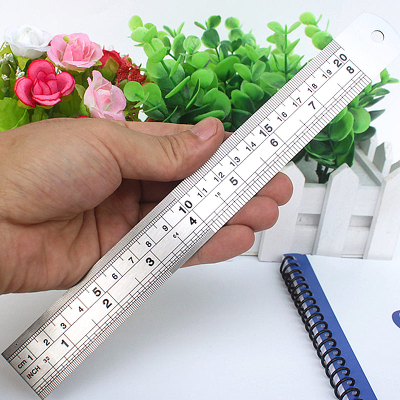  [AUSTRALIA] - KEWAYO Stainless Steel Ruler , 6/8/12 Inch Metal Metric and Imperial Rulers Kit for School, Office, Home, Architect, Engineers, Craft (3 Pieces)