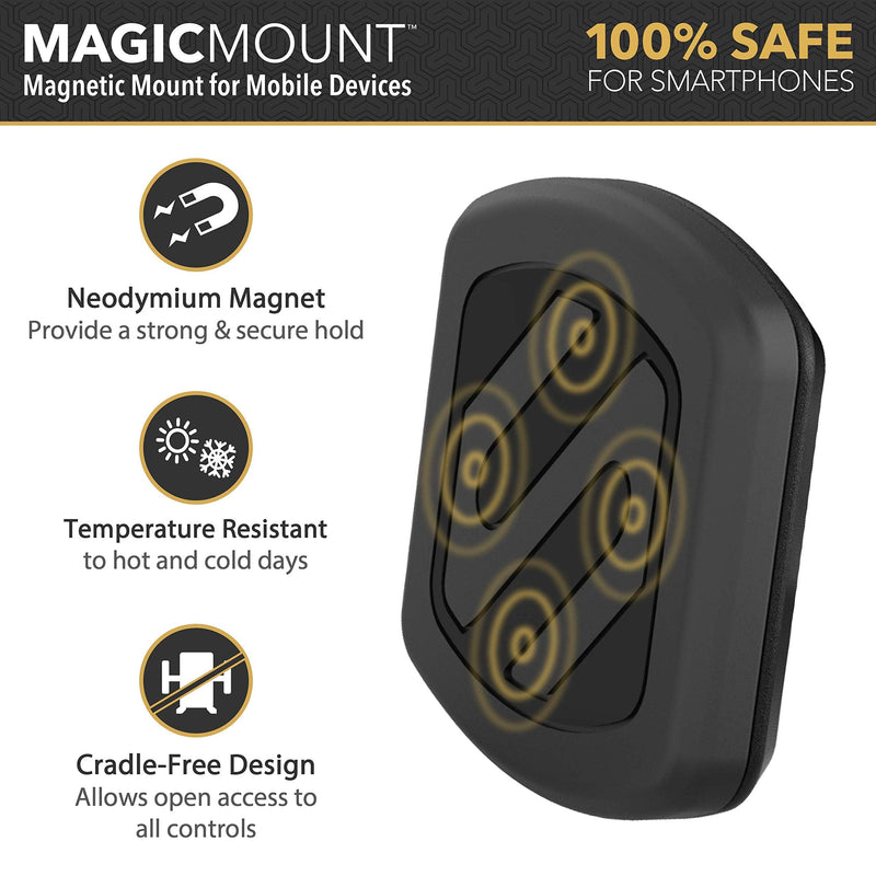  [AUSTRALIA] - SCOSCHE MAG12VB MagicMount Magnetic Power Outlet Mount Holder for Vehicles In Frustration Free Packaging, Black Gen 1 USB Charger