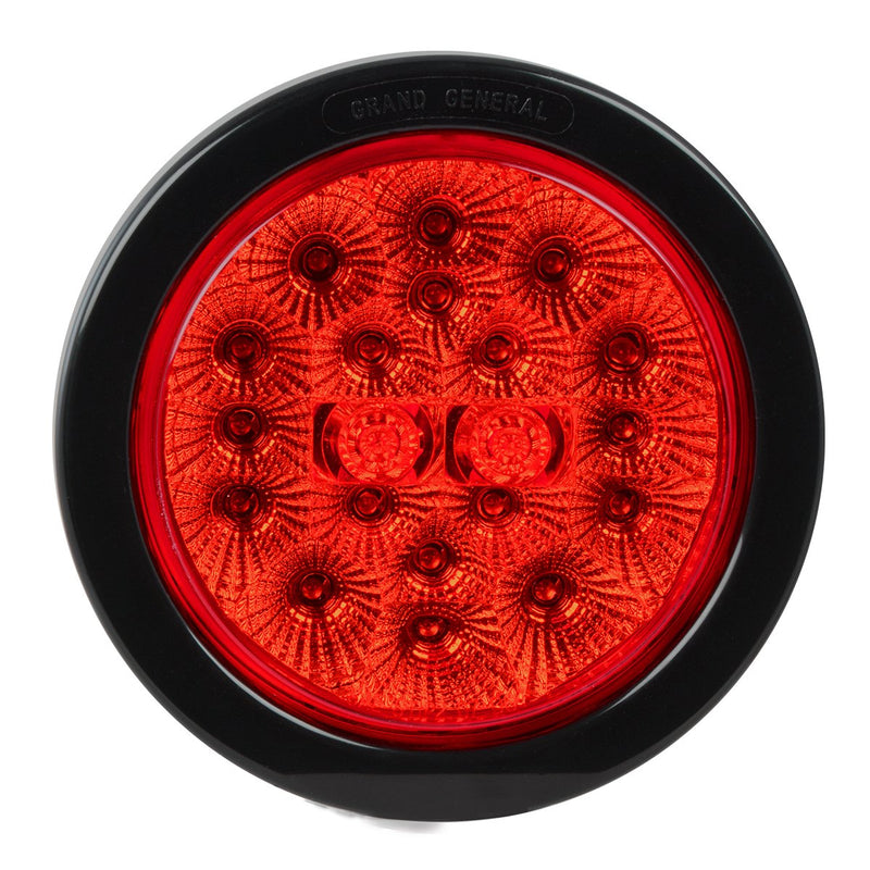  [AUSTRALIA] - Grand General 77083BP Red LED Stop/Turn/Tail Light (Spyder 4" Round) Red/Red