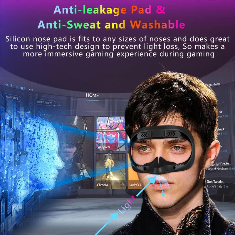  [AUSTRALIA] - SAQICO Face Pad & Face Cover Cushion Replacement Compatible with Oculus/Meta Quest 2 -VR Accessories Facial Interface Bracket Foam Soft Silicone & Comfortable Leather Sweat-Proof Anti-Leakage Nose Pad