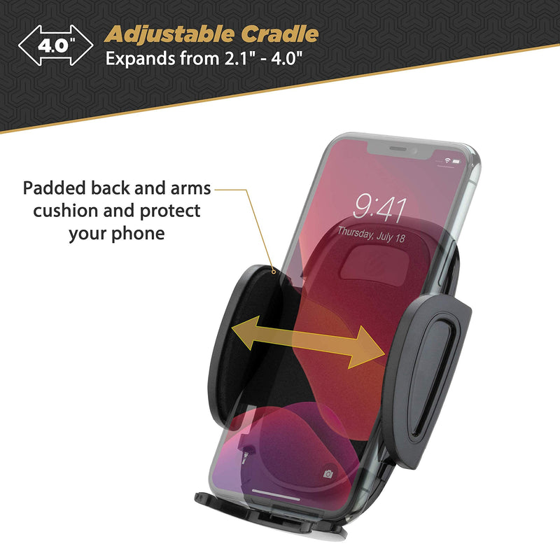  [AUSTRALIA] - Scosche SUHCUPM-XCES0 Select Phone Mount for Car with Adjustable Gooseneck, Spring Loaded Cup Holder Base, Universal, Black Power Mount 1 Pack