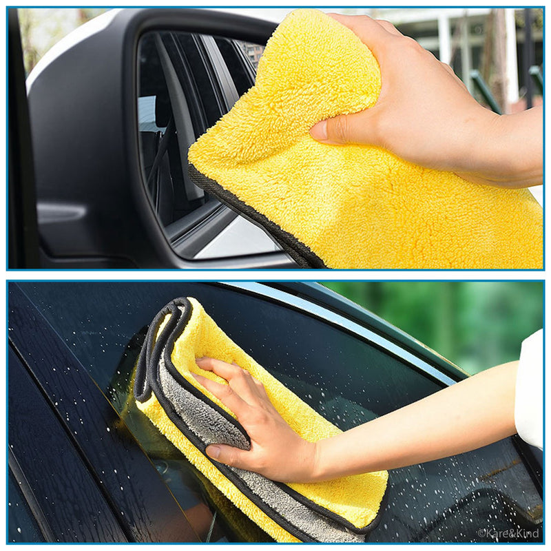  [AUSTRALIA] - Cleaning Set for Car/Van/Truck/Camper - Nylon Brush for Flat Surfaces (Wheels, Tyres, Bumpers, Floor Mats) - Soft Brush for Openings (Rims, Grille, Roof Rack) - Soft Microfiber Cleaning Cloth