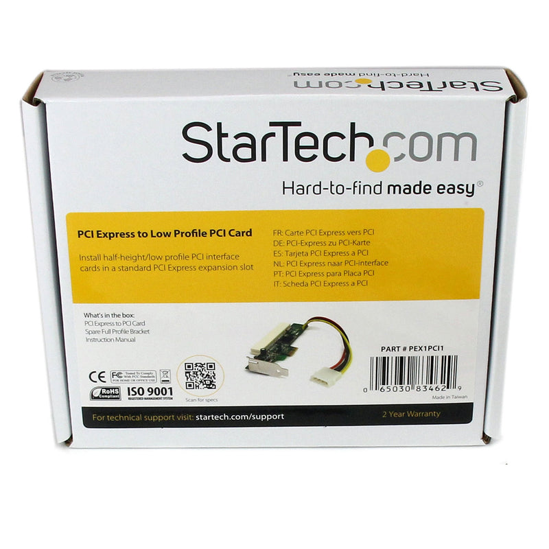  [AUSTRALIA] - StarTech.com PCI Express to PCI Adapter Card - PCIe to PCI Converter Adapter with Low Profile / Half-Height Bracket (PEX1PCI1)