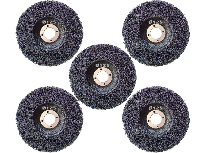  [AUSTRALIA] - Pack of 5 cleaning discs, coarse cleaning discs, CSD, diameter 125 mm, CBS for angle grinders, clean strip disc, nylon fabric disc