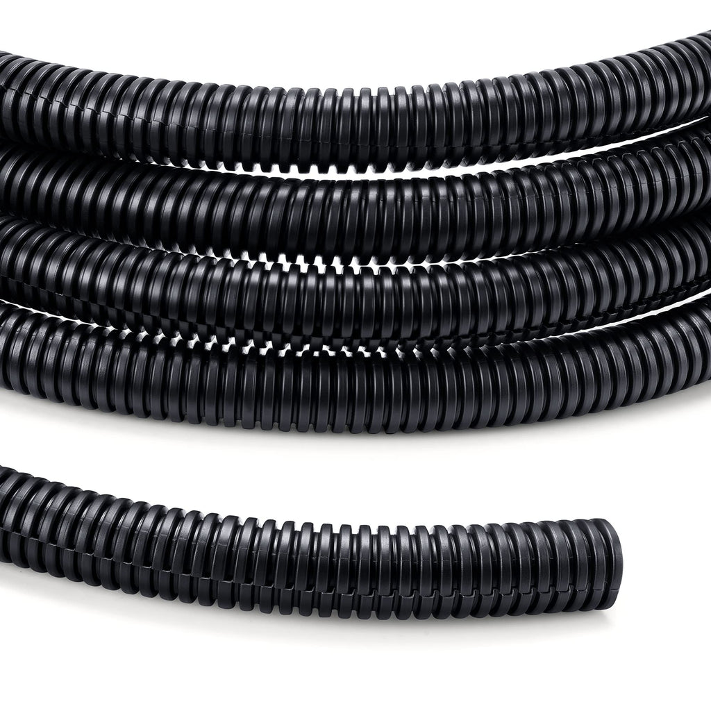  [AUSTRALIA] - Wire Loom 3/8 inch 33ft, YCLYC Split Loom, Outdoor Cord Protector, Flexible Wire Conduit Automotive, Wire Protector Tubing, Black 3/8"-33ft