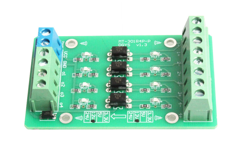 NOYITO 4-Channel Optocoupler Photoelectric Isolator Module Level Voltage Converter Module PLC Signal Converter Module PNP NPN to NPN (24V to 3.3V) 24V to 3.3V - LeoForward Australia