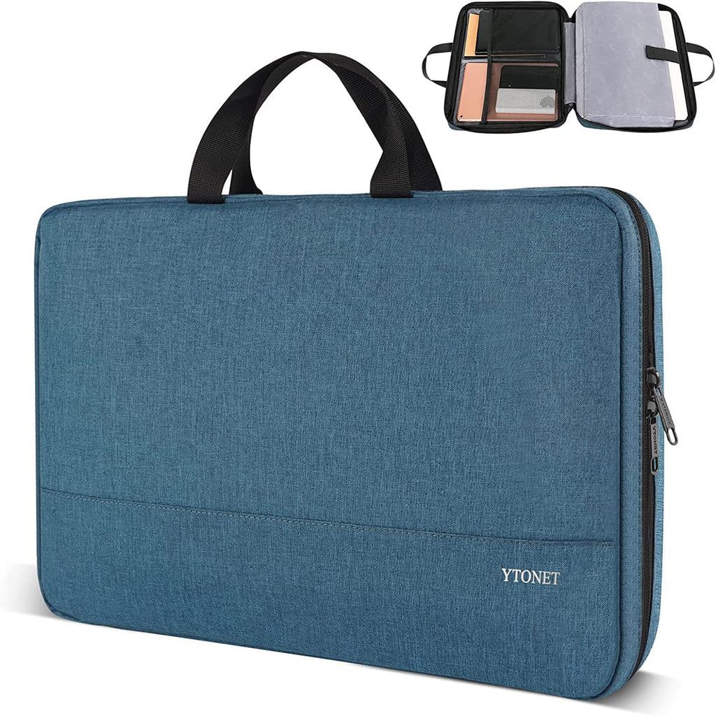  [AUSTRALIA] - Ytonet 13 13.3 Inch Laptop Sleeve Case, Water Resistant TSA Designed Laptop Carrying Case with Handle, Compatible with MacBook HP Dell Lenovo Acer Notebooks, Gifts for Women Men, Deep Teal 13-13.3 in