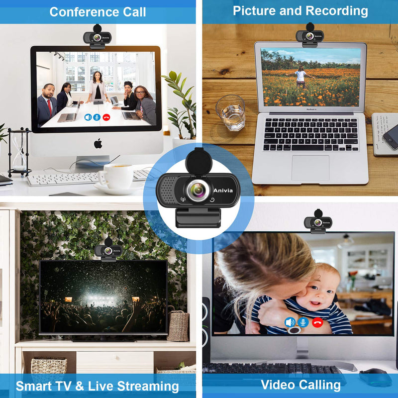  [AUSTRALIA] - W5 HD 1080P Webcam with USB Plug- Computer Camera for Video Calling and Recording, 1080p Streaming Camera, Desktop or Laptop Webcam