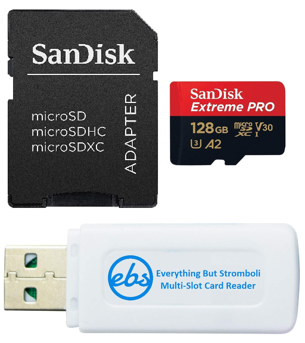  [AUSTRALIA] - SanDisk Extreme Pro 128GB Micro SD Memory Card for GoPro Hero 9 Black Camera Hero9 UHS-1 U3 / V30 A2 4K Class 10 (SDSQXCY-128G-GN6MA) Bundle with (1) Everything But Stromboli SDXC & Micro Card Reader
