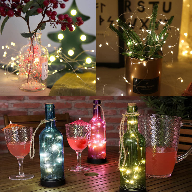  [AUSTRALIA] - 6 Pack Fariy Light Battery Operated, 6 Colors Fairy Lights 7 Ft, Multi Color Starry String Light with 120 LED for DIY, Mini Waterproof LED Light for Chrismas Party, Wedding, Bedroom Decor, Jars, Party With Battery 6 Colored