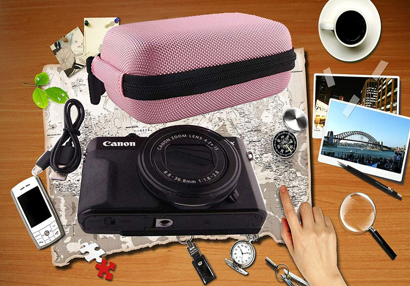  [AUSTRALIA] - WERJIA Hard Carrying Case Compatible with Canon PowerShot SX720 SX620 SX730 SX740 G7X Digital Camera (Pink) Pink