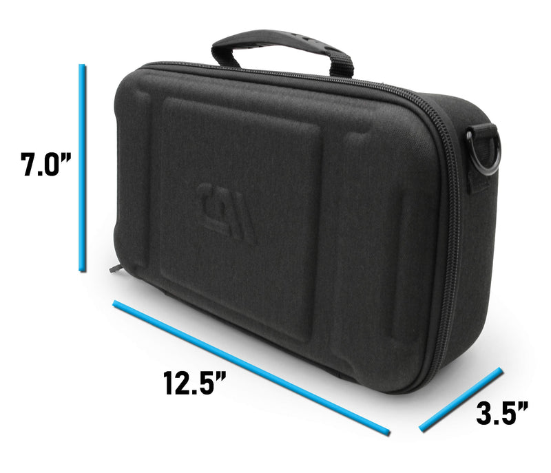  [AUSTRALIA] - CASEMATIX Two Wireless Microphone Case Compatible with Wireless Mic System Handheld Microphones by Sennheiser, Shure and More, Dual Mic Bag with Shoulder Strap and Hard Shell Exterior, Case Only