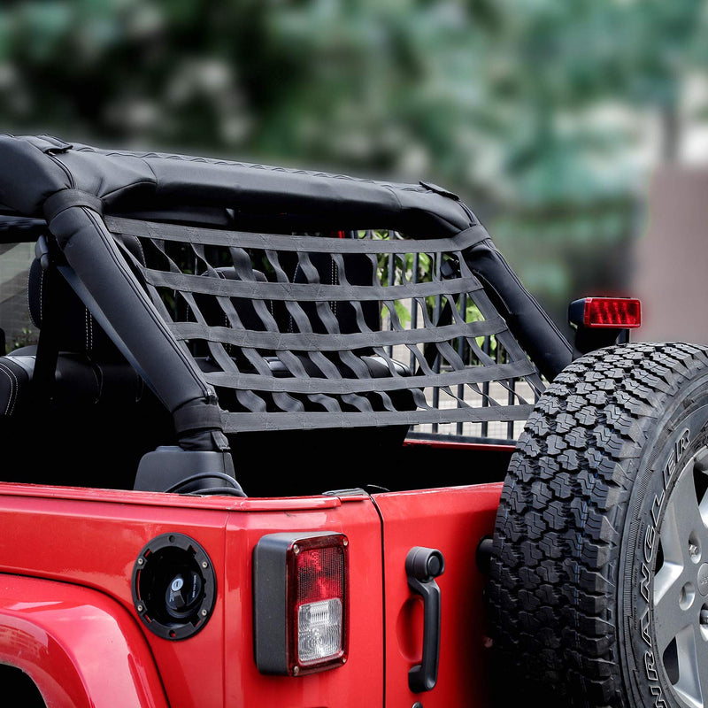  [AUSTRALIA] - JeCar Mesh Roof Cargo Net Roof Hammock Exterior Accessories for 1987-2020 Jeep Wrangler YJ TJ LJ JK JK JL JL JT, Black