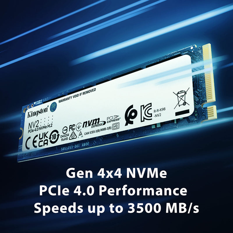  [AUSTRALIA] - Kingston NV2 500G M.2 2280 NVMe Internal SSD | PCIe 4.0 Gen 4x4 | Up to 3500 MB/s | SNV2S/500G 500GB