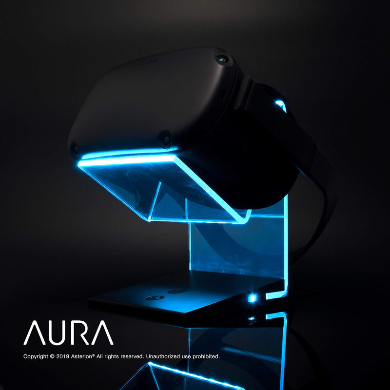  [AUSTRALIA] - The Original Universal Illuminated RGB VR Charging Stand for Meta Quest 3/2 / 1 / Pro, Oculus, Vision Pro, HTC, Rift-s, PSVR, Index All VR Headsets | Black Aura v1.0 Black v1