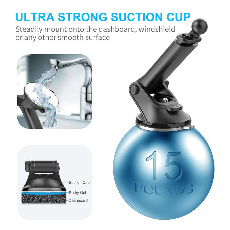  [AUSTRALIA] - APPS2Car Suction Cup Car Phone Holder Mount, Dashboard/Windshield/Window Phone Holder for Car with Ultra Sticky Gel Pad, Compatible with iPhone, Samsung, All Cellphone, Thick Case & Big Phone Friendly