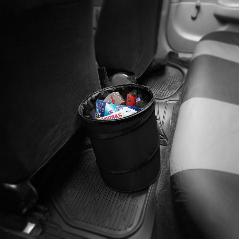  [AUSTRALIA] - FH Group FH1121BLACK Black Car Garbage Trash Can (Collapsible and Compact Size Large)