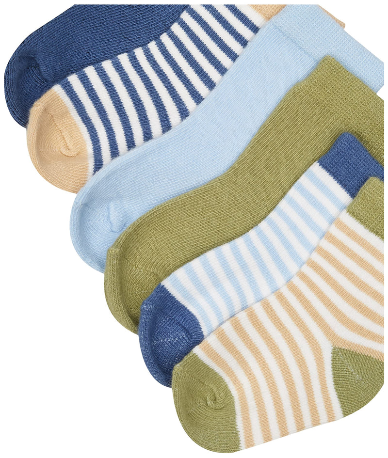 Touched by Nature Unisex Baby Organic Cotton Socks 0-6 Months Boy Stripes - LeoForward Australia