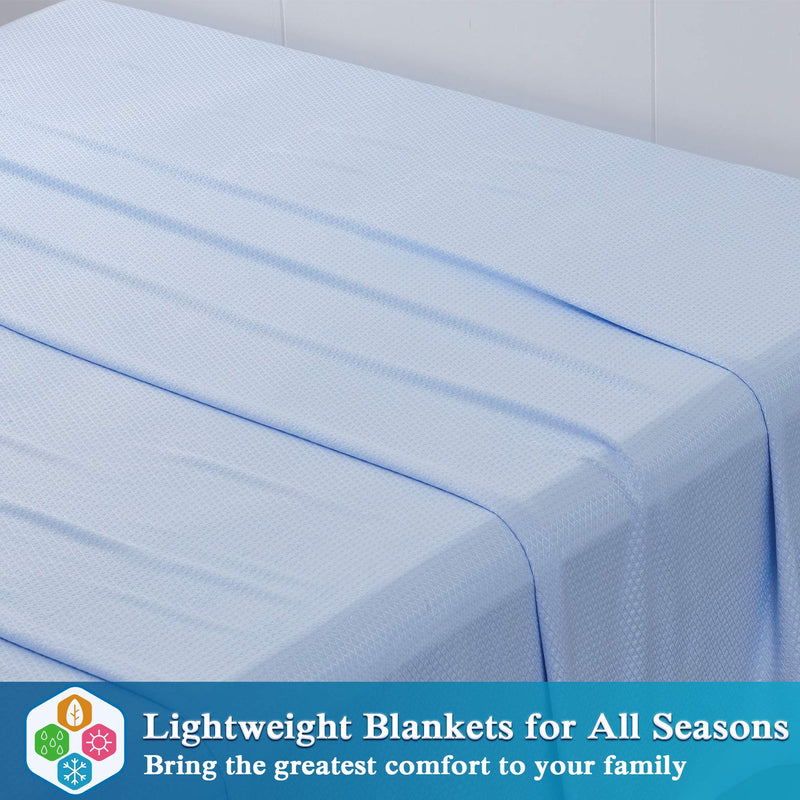  [AUSTRALIA] - Kpblis Cooling Bamboo Blankets for Hot Sleepers, Lightweight Summer Big Cool Blankets Twin Size, Thin Bamboo Extra Cool Throw Blankets for Hot Flashes (59x79 inches, Blue) 59x79 inches