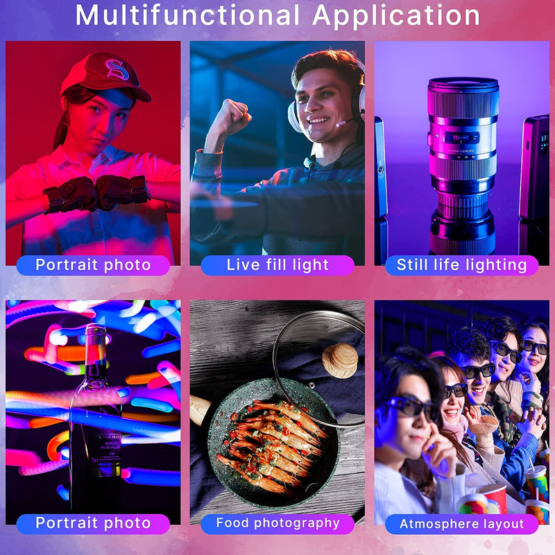  [AUSTRALIA] - ULANZI VL120 RGB Video Light, Portable RGB Camera Light, 3100mAh Battery, 360 Full Color 20 Light Effects, CRI≥95 2500-9000K LED Panel DSLR Photography Lighting, Lighting Setup for YouTube, TikTok 5" Video Light