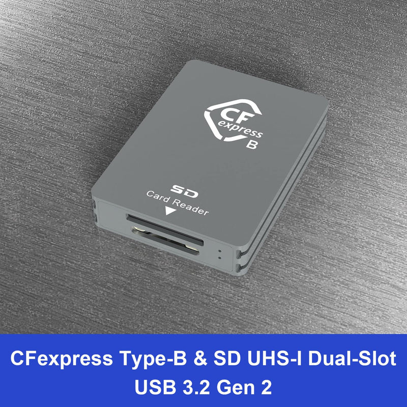  [AUSTRALIA] - CFexpress/SD Card Reader USB C, 10Gbps CFexpress Type B Card Reader with USB 3.2 Gen2 Transfer Speed, Dual Slot CF Express SD Card Reader Adapter with USB C to USB C/USB A Cable