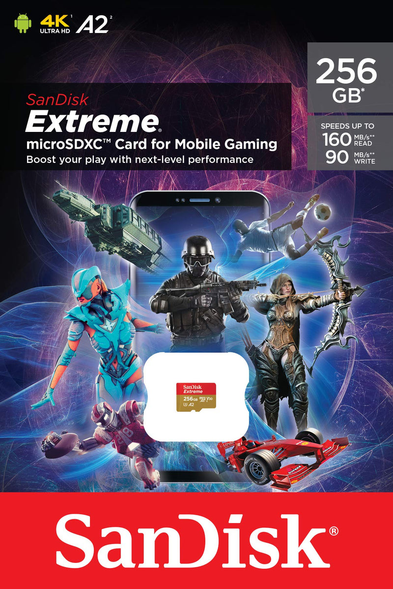  [AUSTRALIA] - SanDisk 256GB Extreme for Mobile Gaming microSD UHS-I Card - C10, U3, V30, 4K, A2, Micro SD - SDSQXA1-256G-GN6GN & MobileMate USB 3.0 microSD Card Reader- SDDR-B531-GN6NN SanDisk + Card Reader