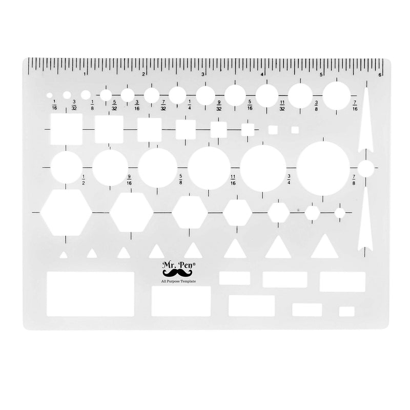 Mr. Pen French Curve and Template Ruler Set, 6 Pieces - LeoForward Australia