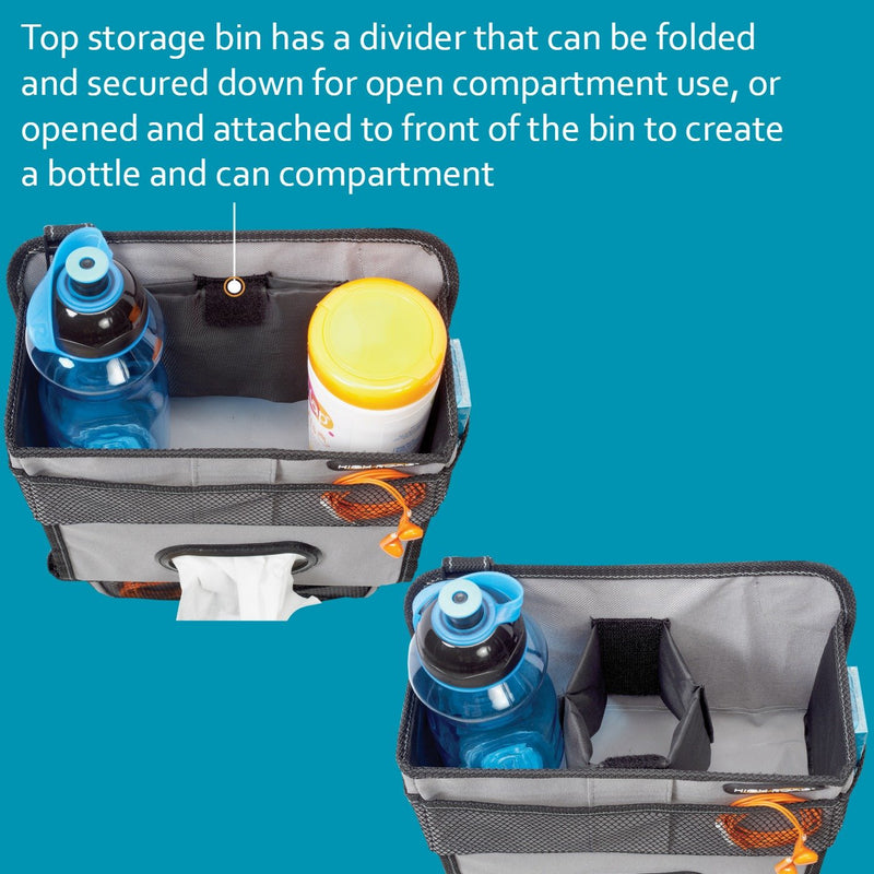  [AUSTRALIA] - High Road TissuePockets Backseat Organizer with Tissue Compartment and Cup Holder Bin (Gray) Gray