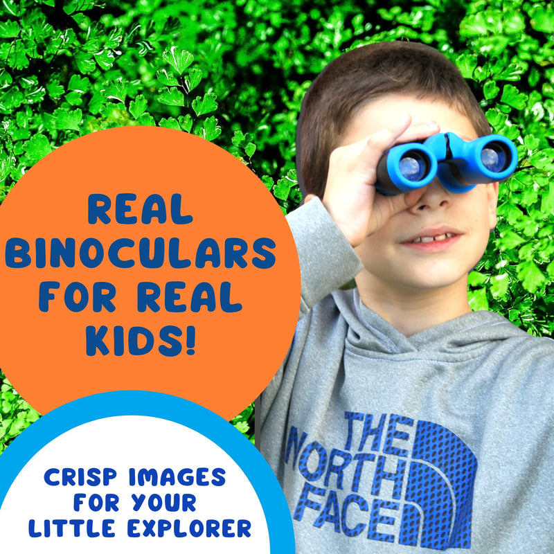  [AUSTRALIA] - Binoculars for Kids 8x21 High-Resolution - Kids Binoculars Gift Set for Boys & Girls, Shockproof & Compact for Bird Watching, Travel, Hiking, Camping, Hunting, Children Outdoor Gear Green/Blue