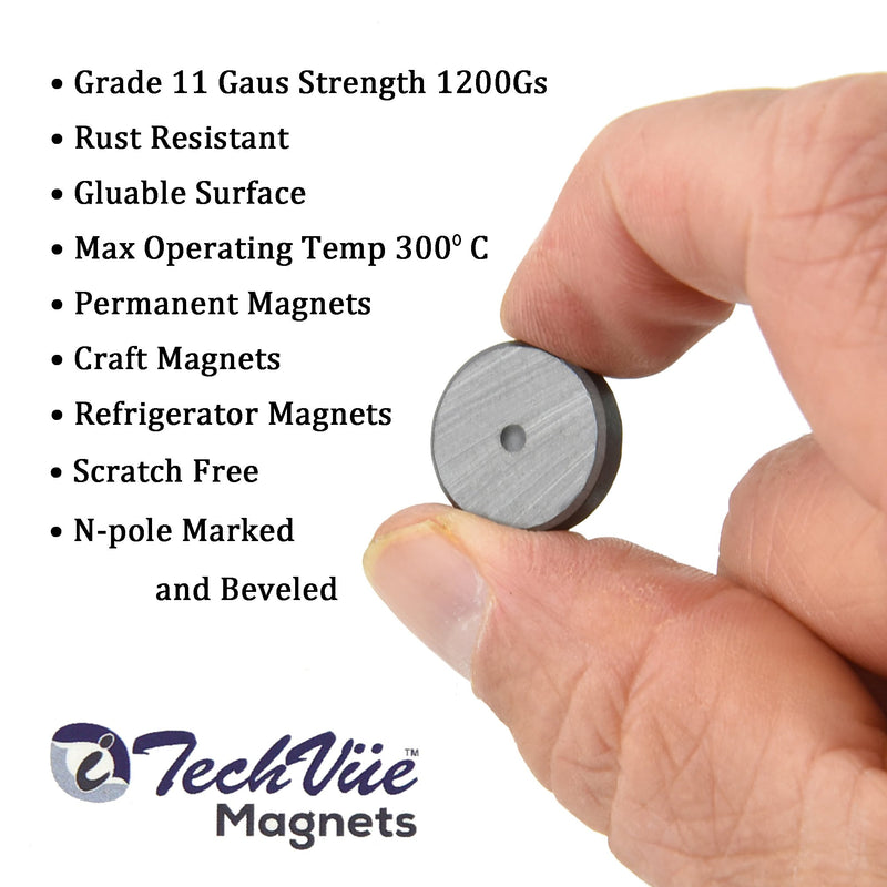 120pcs Ceramic Industrial Magnets Craft Magnets 18mm (11/16 inch) Powerful [Grade 11] Refrigerator Magnets, Ferrite Magnets, Magnets for Crafts, Hobby & Science Projects School etc by iTechVue - LeoForward Australia