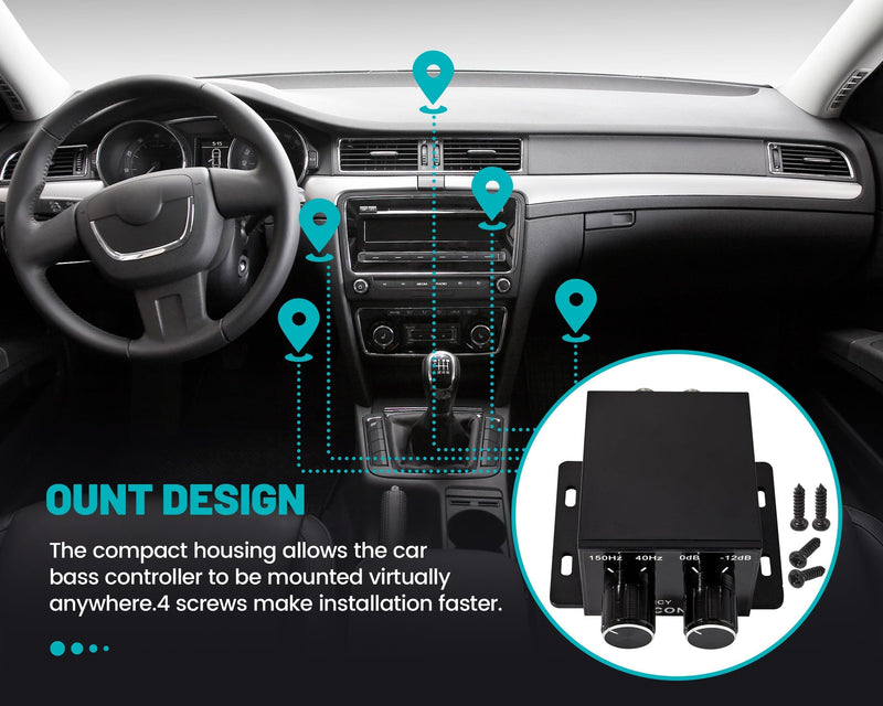  [AUSTRALIA] - NuIth Universal Amplifier RCA Bass Controller, Car Audio Level Volume Control Knob, Bass Control Knob Controller, Gain Control Adjust Knob Car Audio Regulator Amplifier for Most Vehicles