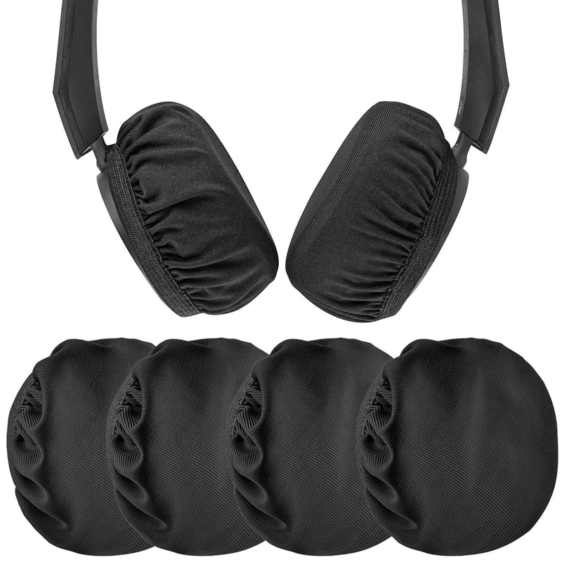  [AUSTRALIA] - Geekria 2 Pairs Flex Fabric Headphones Ear Covers, Washable & Stretchable Sanitary Earcup Protectors for On-Ear Headset Ear Pads, Sweat Cover for Warm & Comfort (S/Black) Black