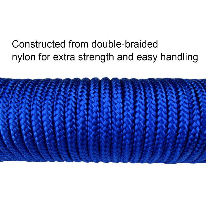  [AUSTRALIA] - Nylon Rope 1/8 inch(3mm) Solid Braid,High Strength,UV Resistant,for Commercial, Anchors,Crafts, Blocks, Pulleys, Towing, Cargo, Tie-Downs,Wheel & Axles, Boat Docks, Fishing (50 Feet x 2,Red/Blue) 1/8 inch x 50 feet x 2 Red/Blue