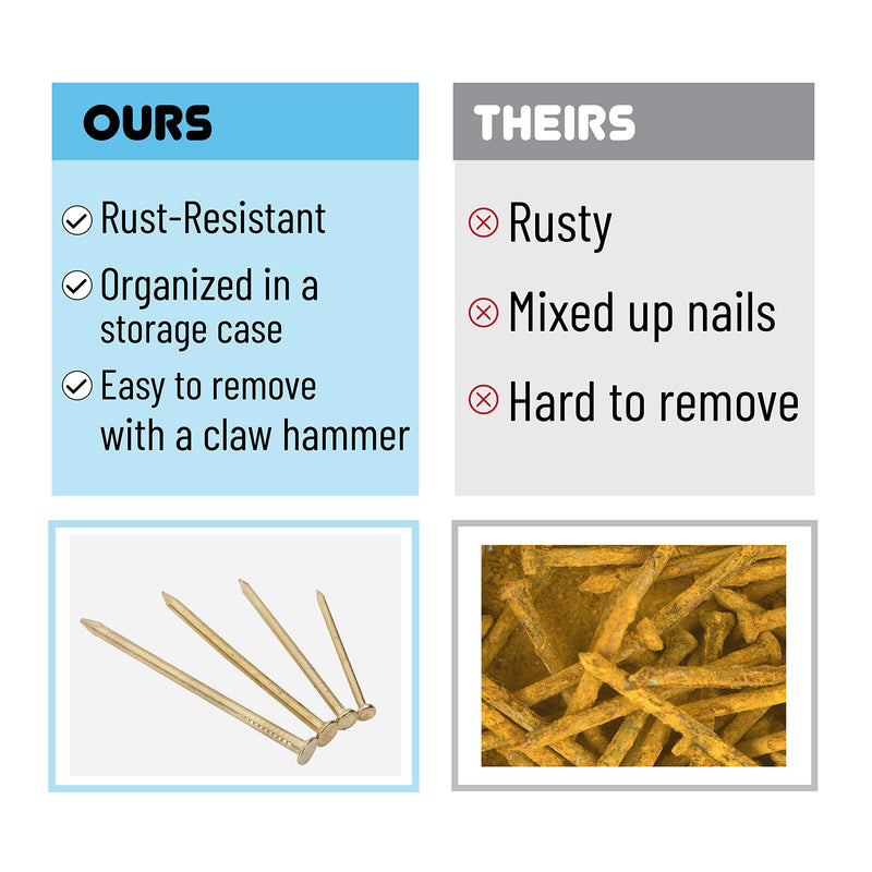  [AUSTRALIA] - Mr. Pen- Nail Assortment Kit, 600 Pcs, 4 Sizes, Gold, Small Nails, Nails for Hanging Pictures, Finishing Nails, Wall Nails for Hanging, Pin Nails, Hardware Nails, Assorted Nails, Galvanized Nails.
